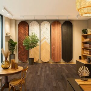 Parchet dublu stratificat, Nuc american, Lemn inchis, BAUWERK Parkett · Cleverpark, Uleiat, Lacuit, 1250 x 100 x 9,5 mm, incalzire in pardoseala