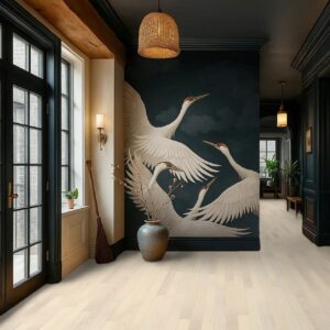 Parchet dublu stratificat, Frasin, Alb, gri, BAUWERK Parkett · Cleverpark, Farina B-Protect, 1250 x 100 x 9,5 mm, incalzire in pardoseala