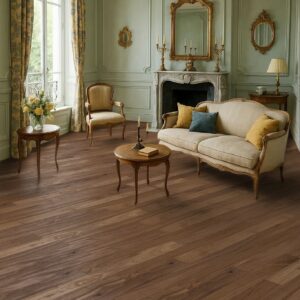 Parchet dublu stratificat, Nuc american, Lemn inchis, BAUWERK Parkett · Cleverpark, Uleiat, Lacuit, 1250 x 100 x 9,5 mm, incalzire in pardoseala