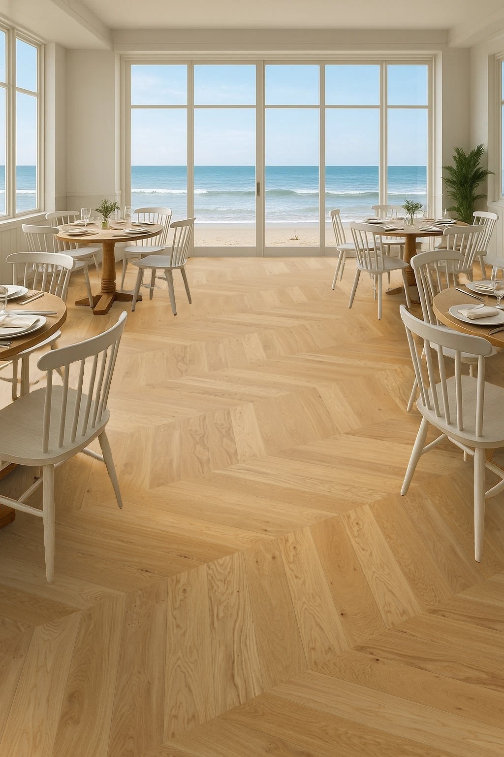 Parchet dublu stratificat Chevron Stejar Natur Lacuit mat, Periat, Uleiat, 15 mm / 20 mm, incalzire pardoseala Parchet dublu stratificat Chevron Stejar Natur Lacuit mat, Periat, Uleiat, 15 mm / 20 mm, incalzire pardoseala 1