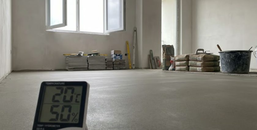 Conditii optime de temperatura si umiditate pentru uscarea corecta a sapei inainte de montarea parchetului