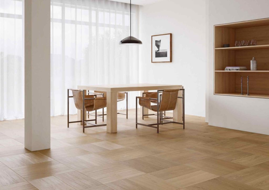 1. Parchet dublu stratificat, Stejar afumat, Lemn deschis, HERRINGBONE, Formpark Mini